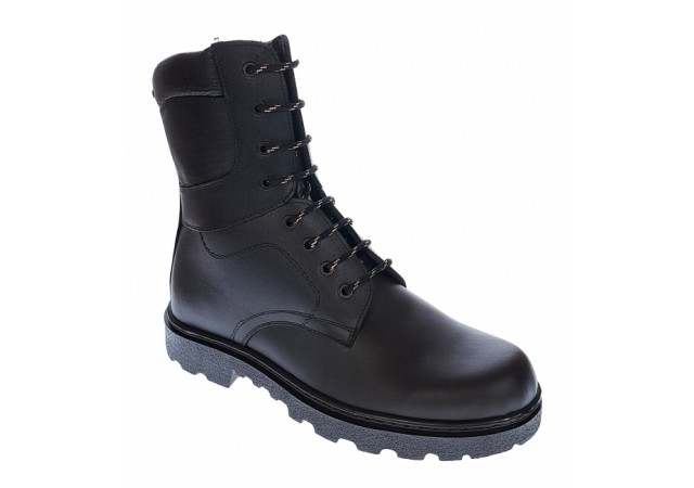 Bocanci barbati militari, din piele naturala, imblaniti, inalti, model iarna - Armata PH328NBOX